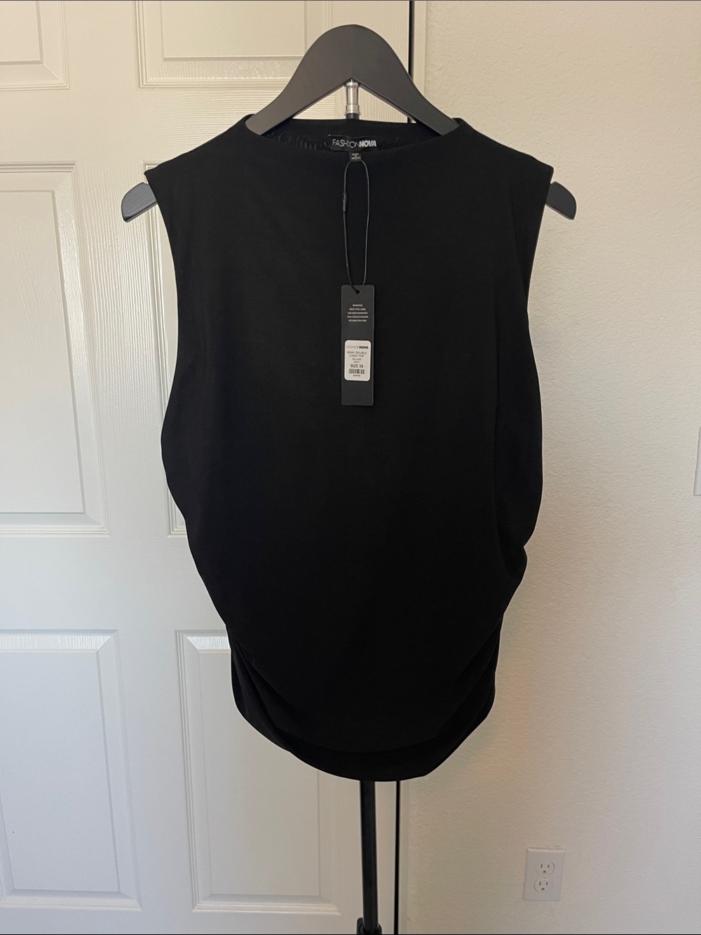 Fashion Nova Black Muscle Tee with High Neck